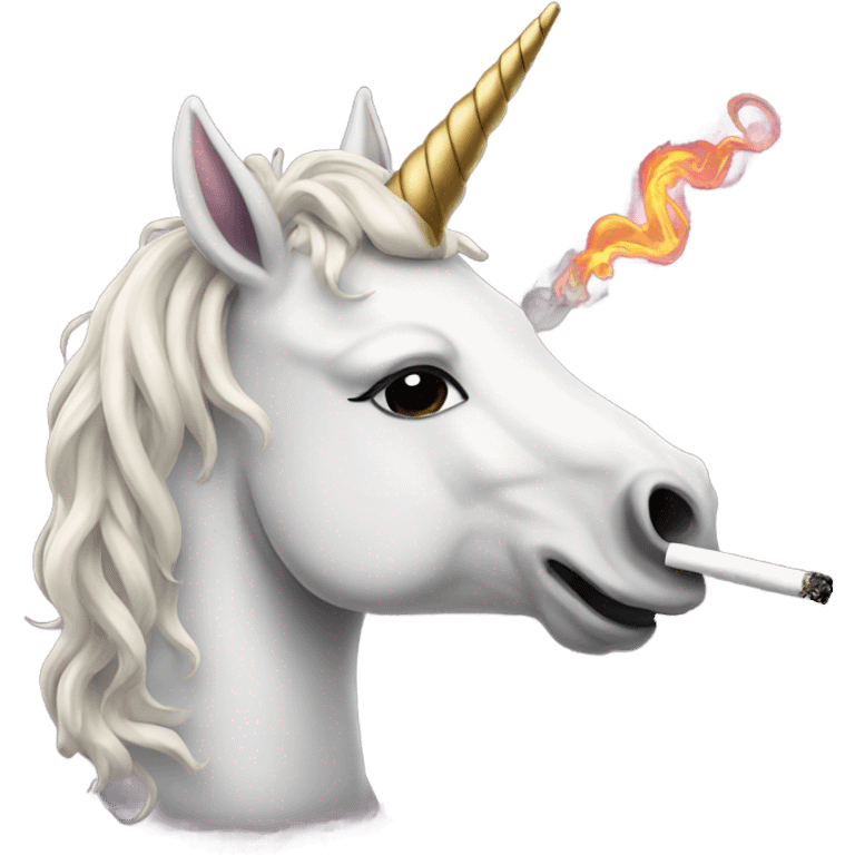 Unicorn smoking emoji