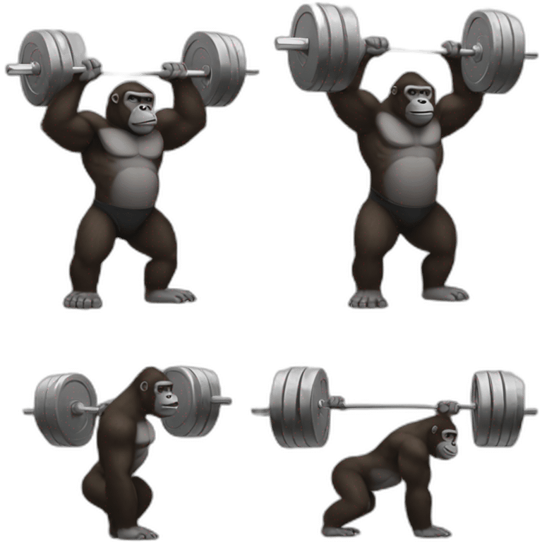 Gorilla lifting weights emoji