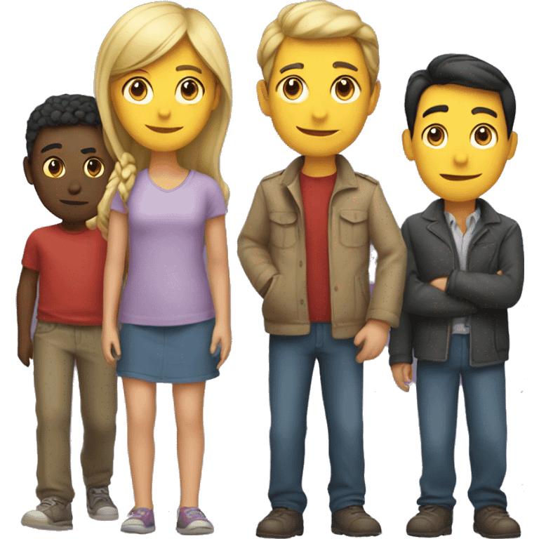 a girl with three man behind her emoji