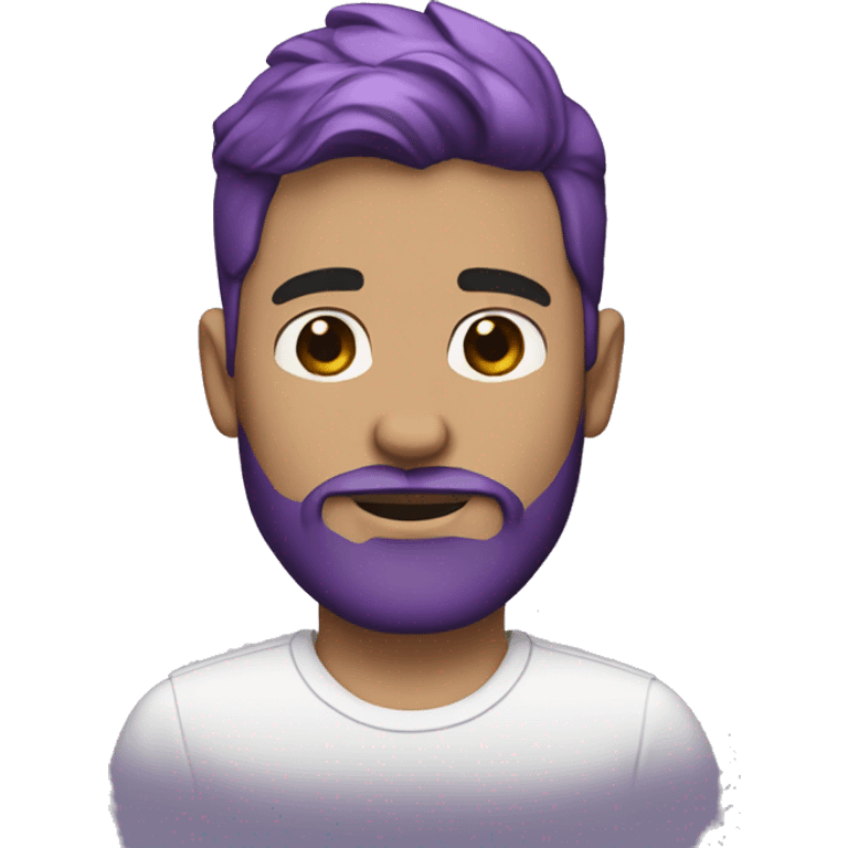 white guy, purple hair fade, short brown beard emoji