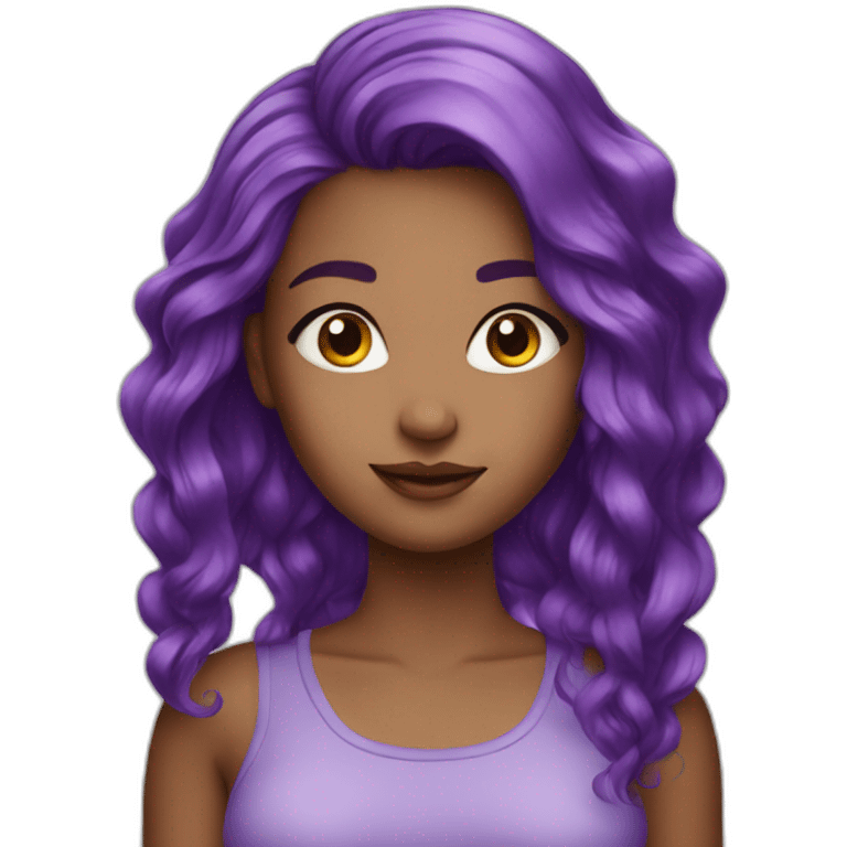 Beautiful girl with purple hair emoji