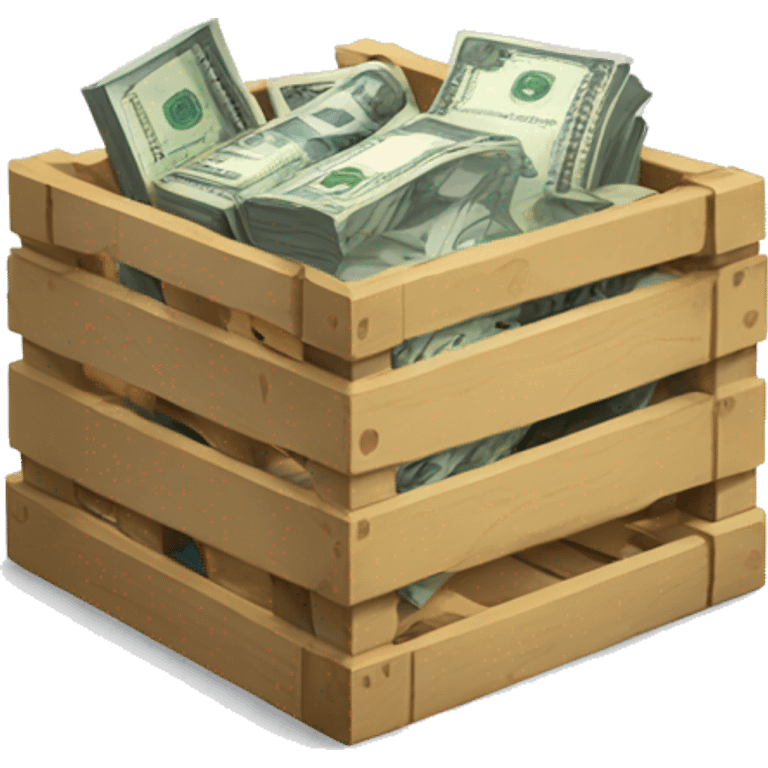 Crate filled with money emoji