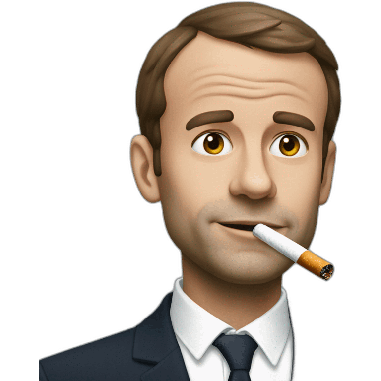 Macron avec une cigarette emoji