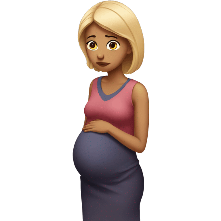 sad pregnant woman emoji