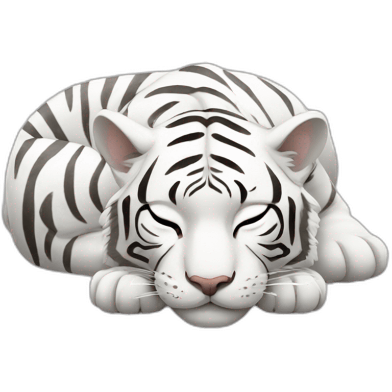 White tiger sleeping emoji