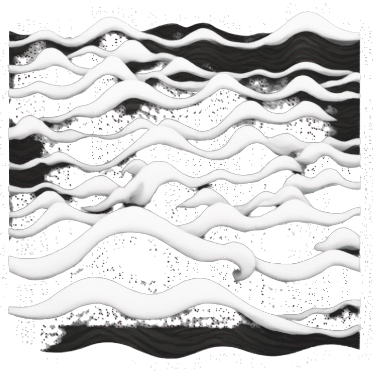 Wave emoji black and white  emoji