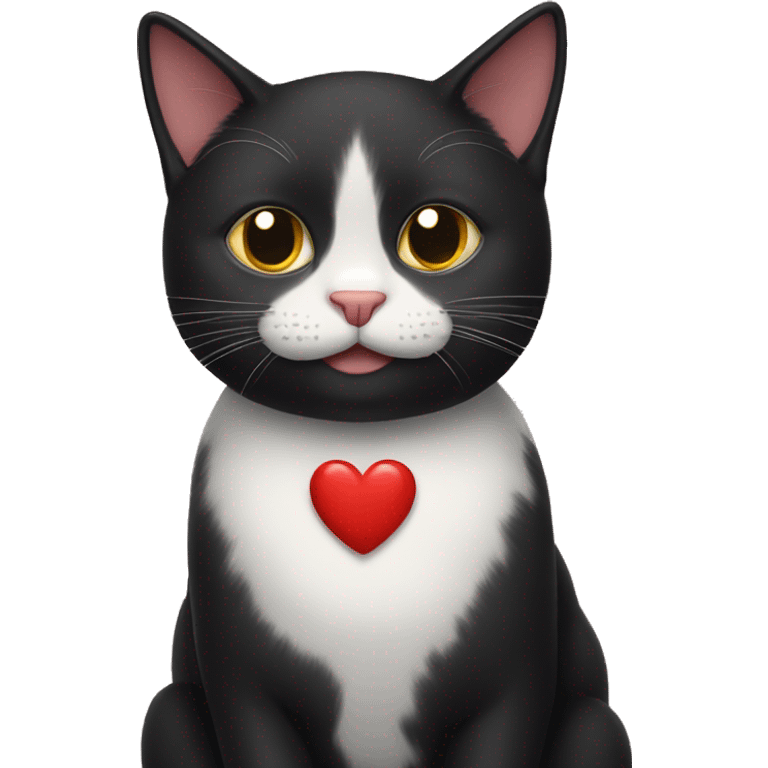 Black cat showing heart sign emoji