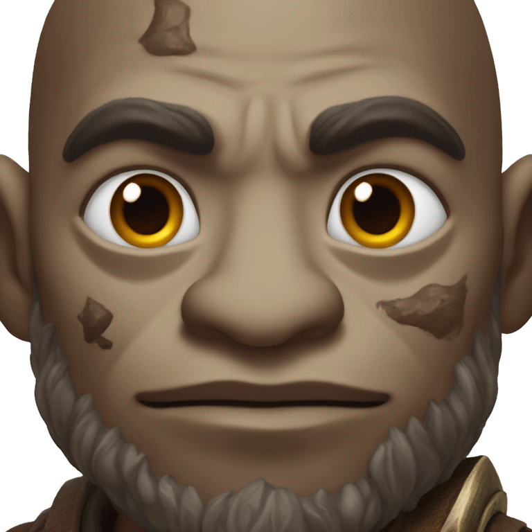 Brown Orc with a white palm on his face from the Lord of the Rings shows a heart emoji