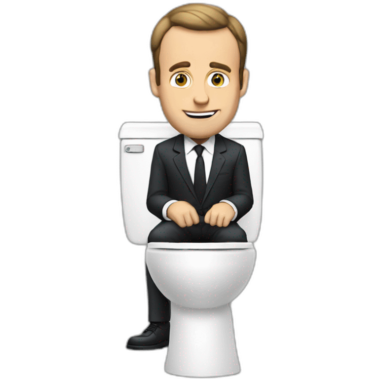 Macron aux toilettes emoji