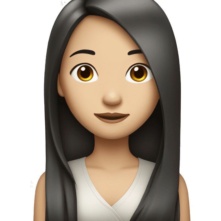 asian girl with very long straight hair  emoji