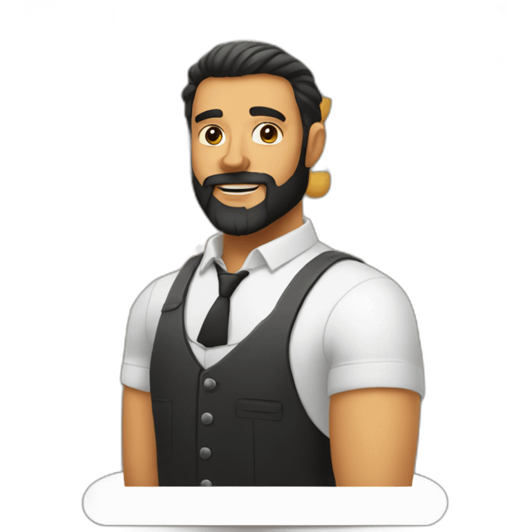 Bartender con tatuajes y barba  emoji