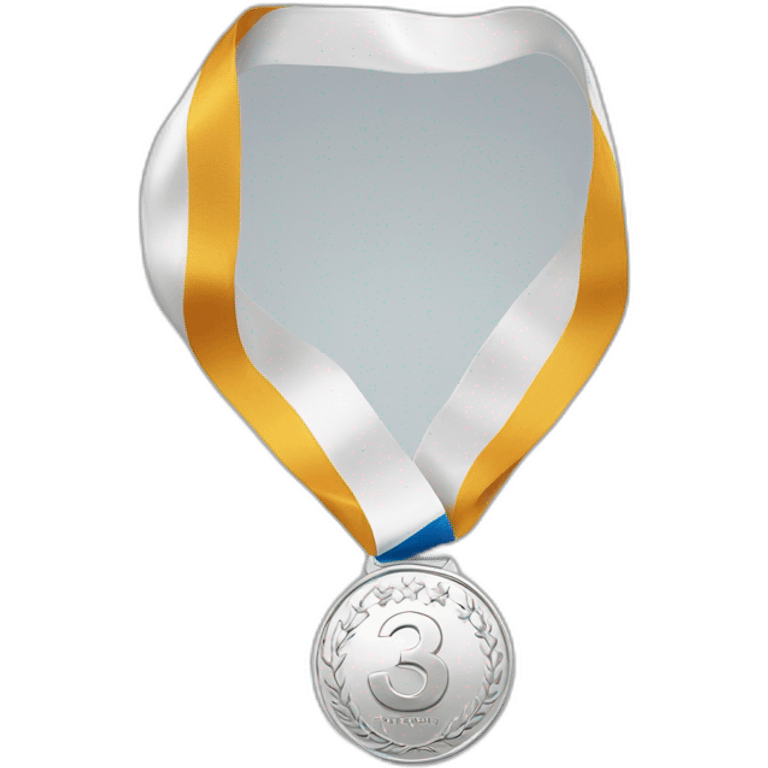 Silver medal with number 3 emoji