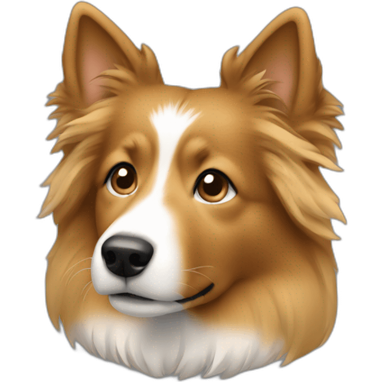 yong woman with light-broun hair and sheltie emoji