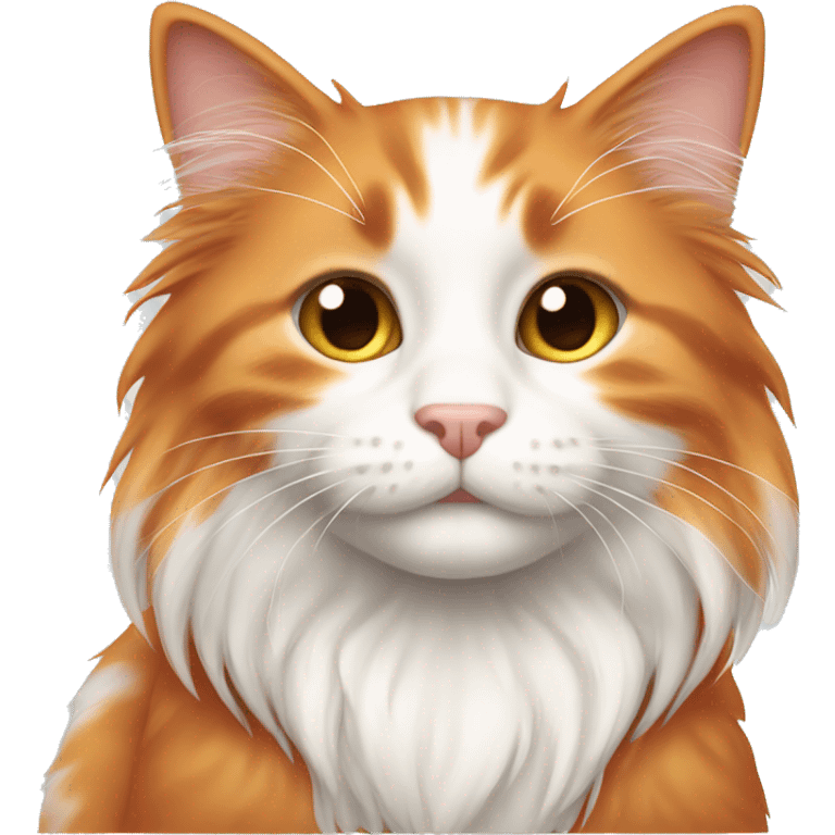 Cute Long haired orange and white kitty emoji