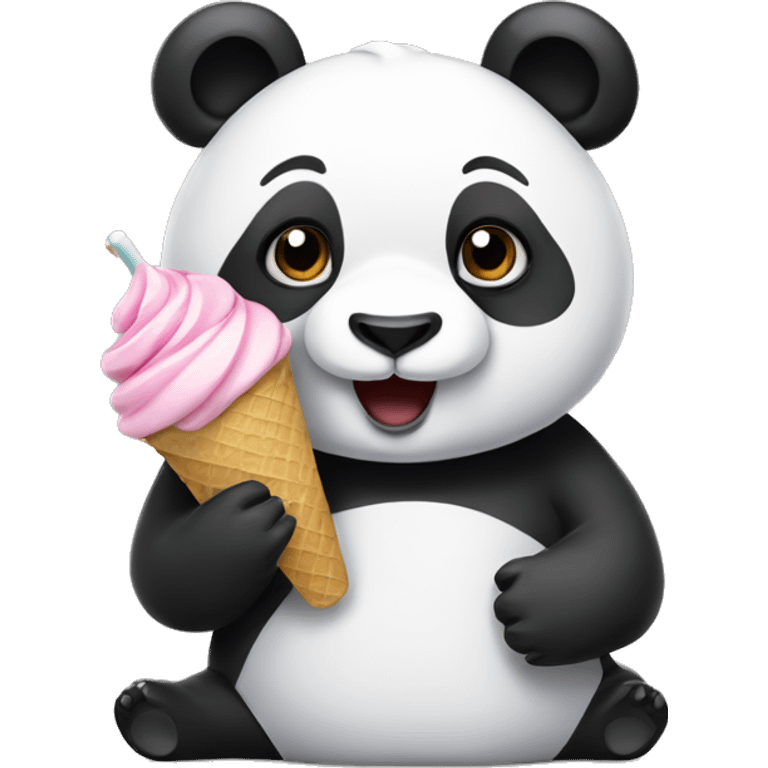 Panda eating ice cream emoji