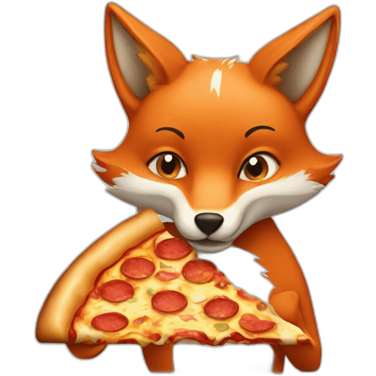 fox eating pizza emoji