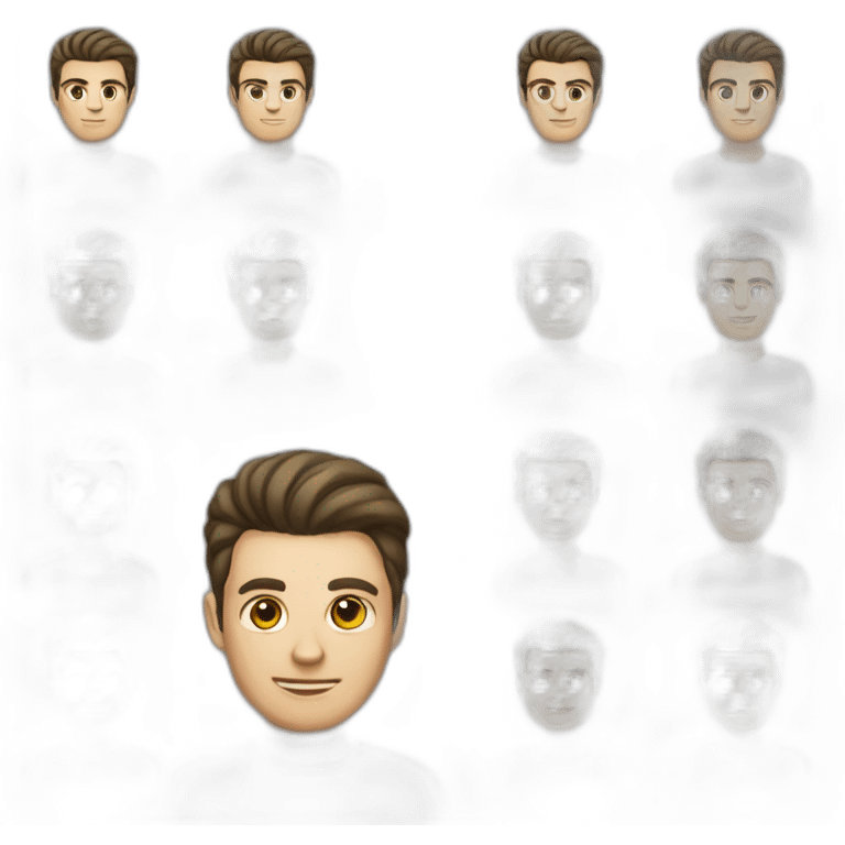 white male, 25 years old, with a square hairstyle and dark hair emoji