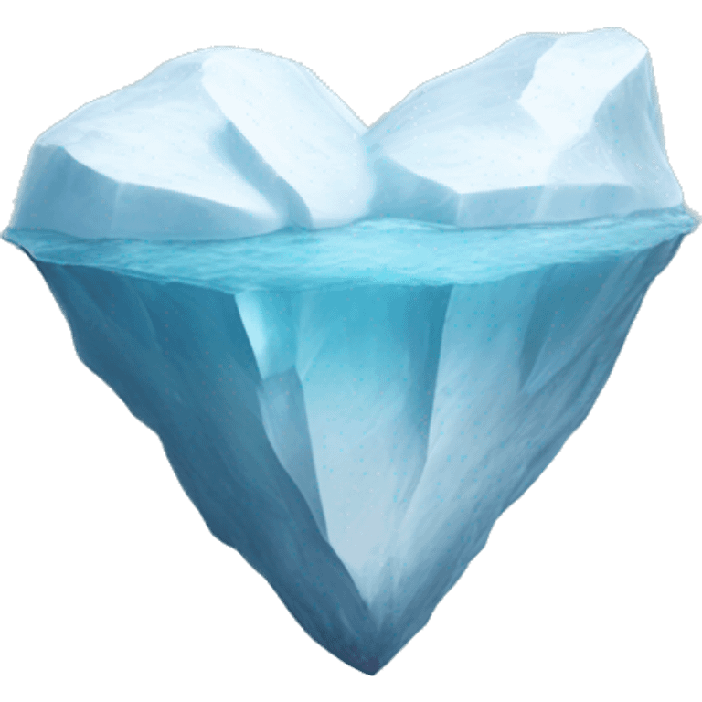 A realistic iceberg shape of a Cupid heart emoji