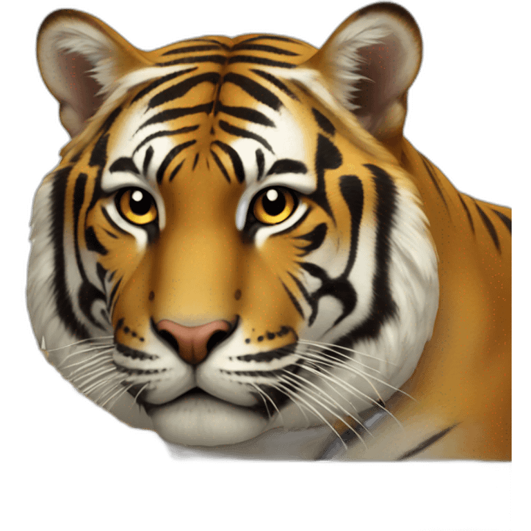 Chat sur tigre emoji