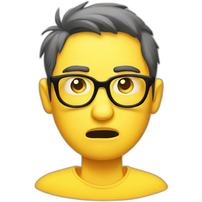 angry nerd yellow circle face emoji