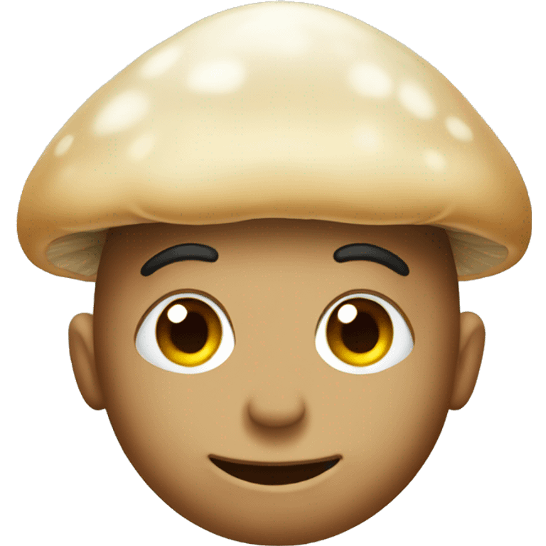 face with a mushroom instead of hair emoji