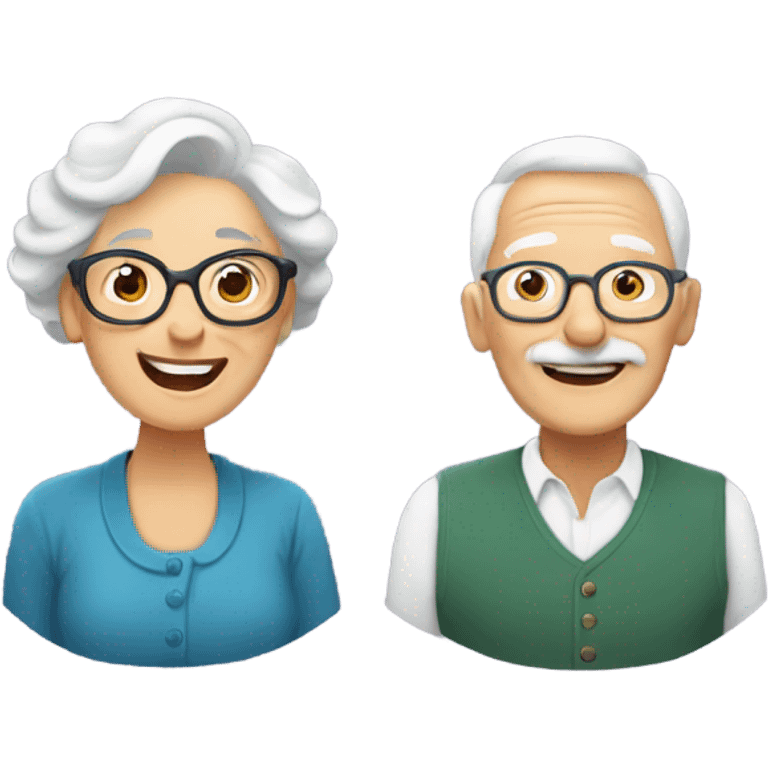 Happy grandpa and grandma  emoji