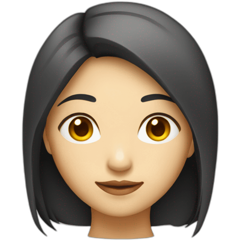 female-asian-round-face-with-long-black and yellow highlighted hair emoji