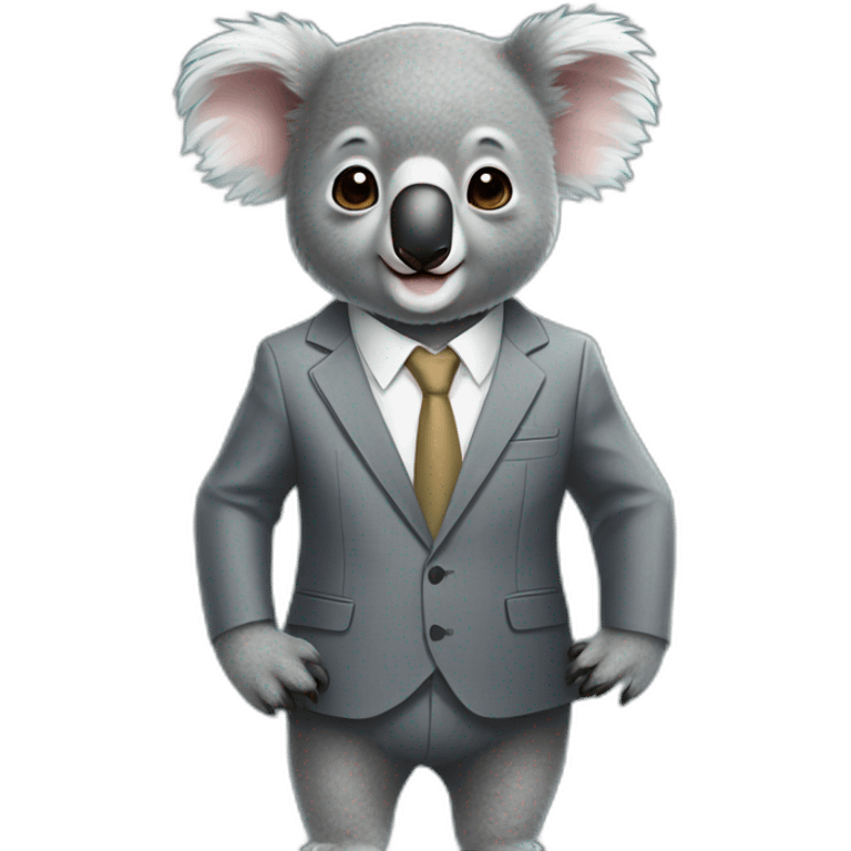 cute small koala wearing suit emoji