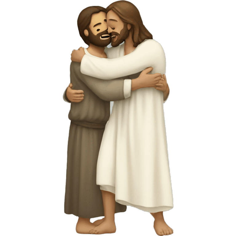 Jesus hugging god emoji