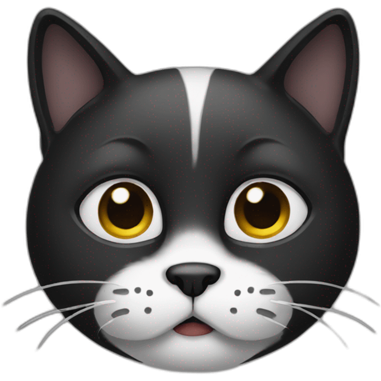 Cat black worried emoji