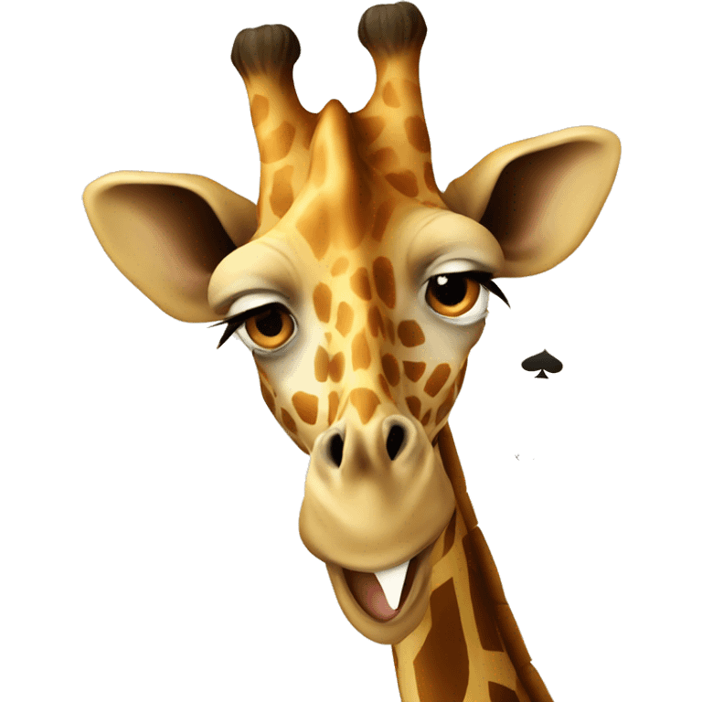 Giraffe playing poker emoji