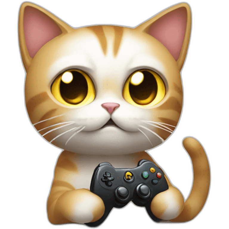 cat play videogames emoji