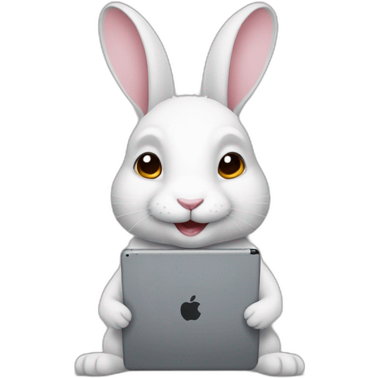 rabbit with an ipad emoji