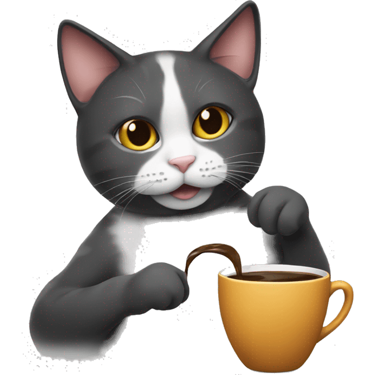 A cat drinking coffee  emoji