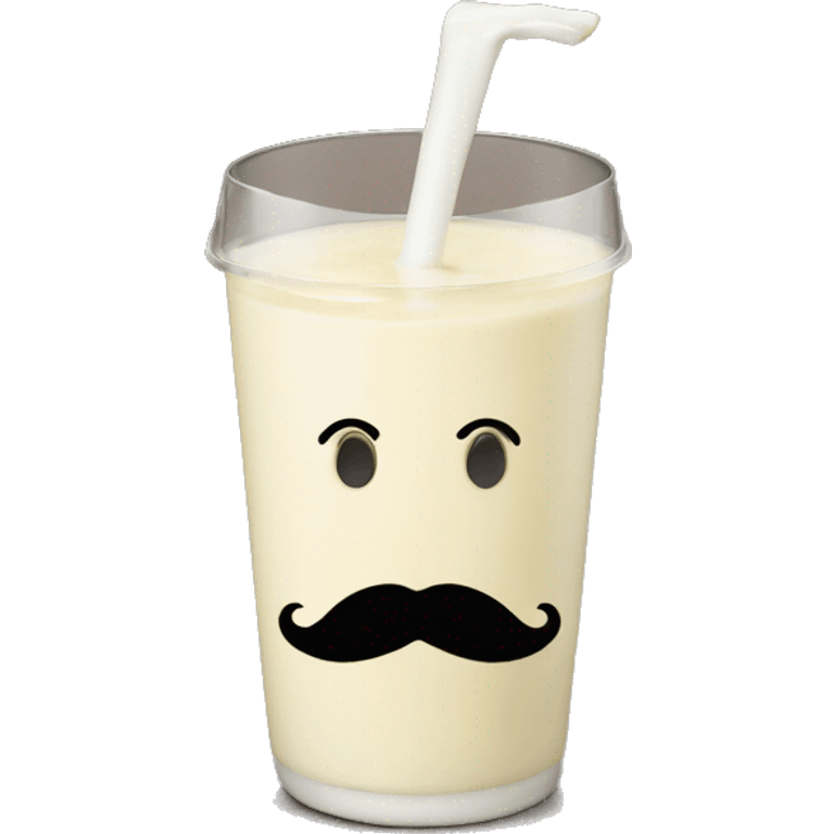 smiley face with a mustache made out of milk emoji