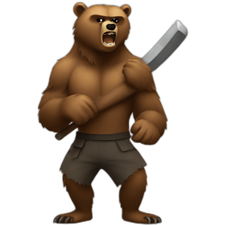 angry Grizzly using tonfa emoji