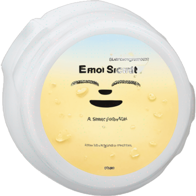 body scrub pot with label emoji