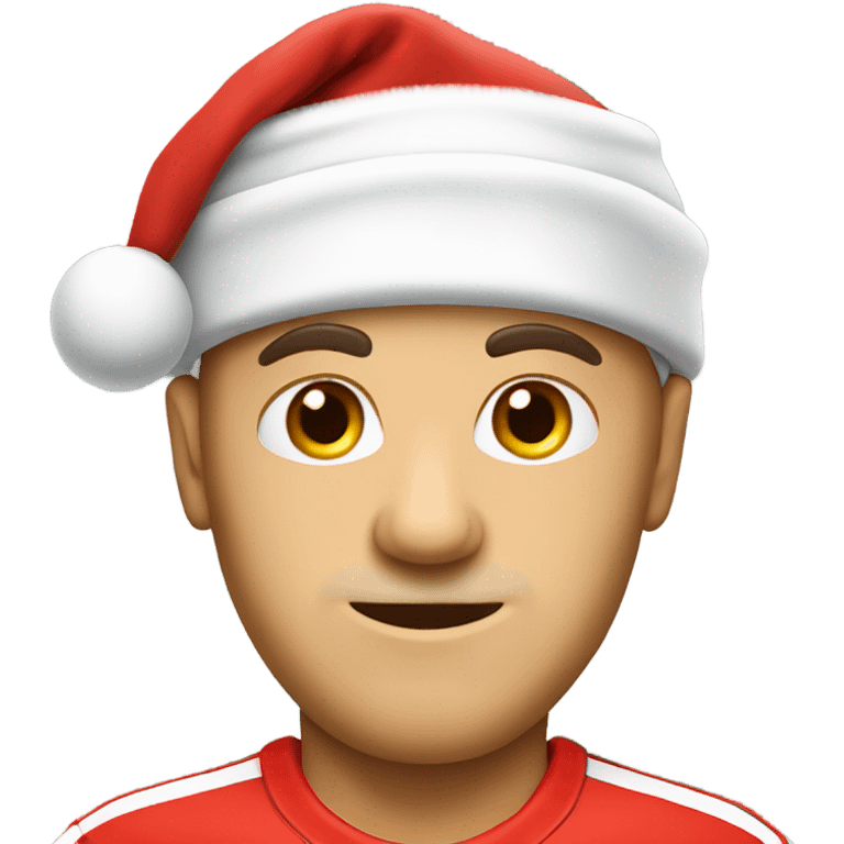 Tennis player wearing Santa hat Caucasian emoji