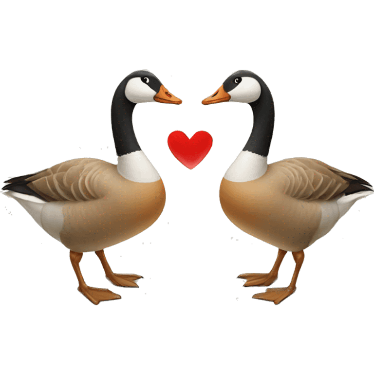 Two geese in love emoji