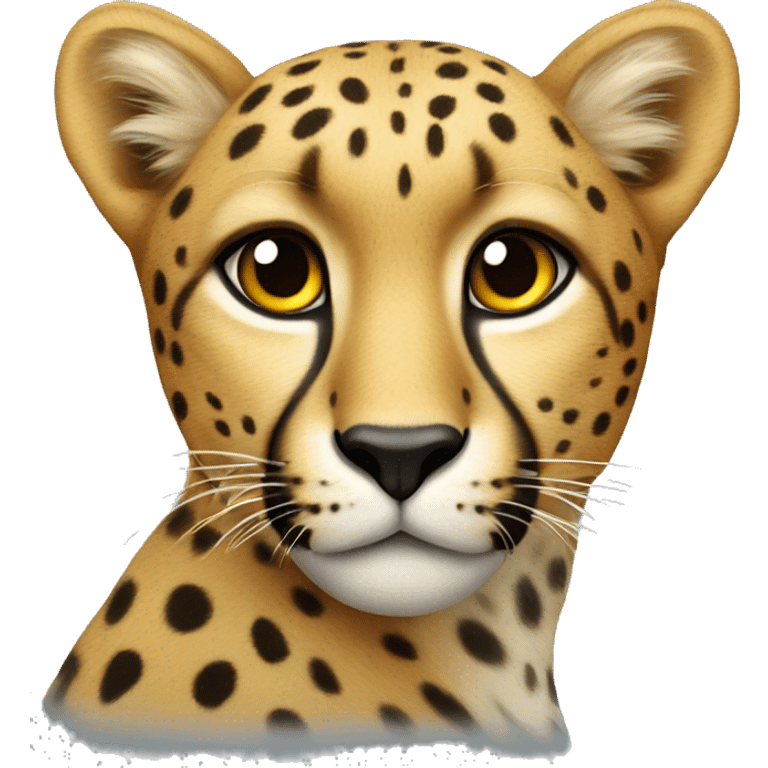 the cheetah has a heart in its eyes emoji