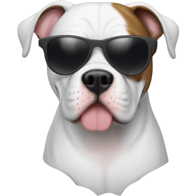 American bulldog wearing shades emoji