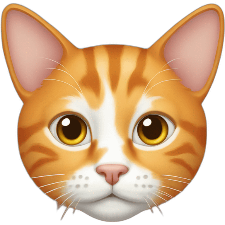 Orange tabby cat with white face and orange around nose and mouth emoji