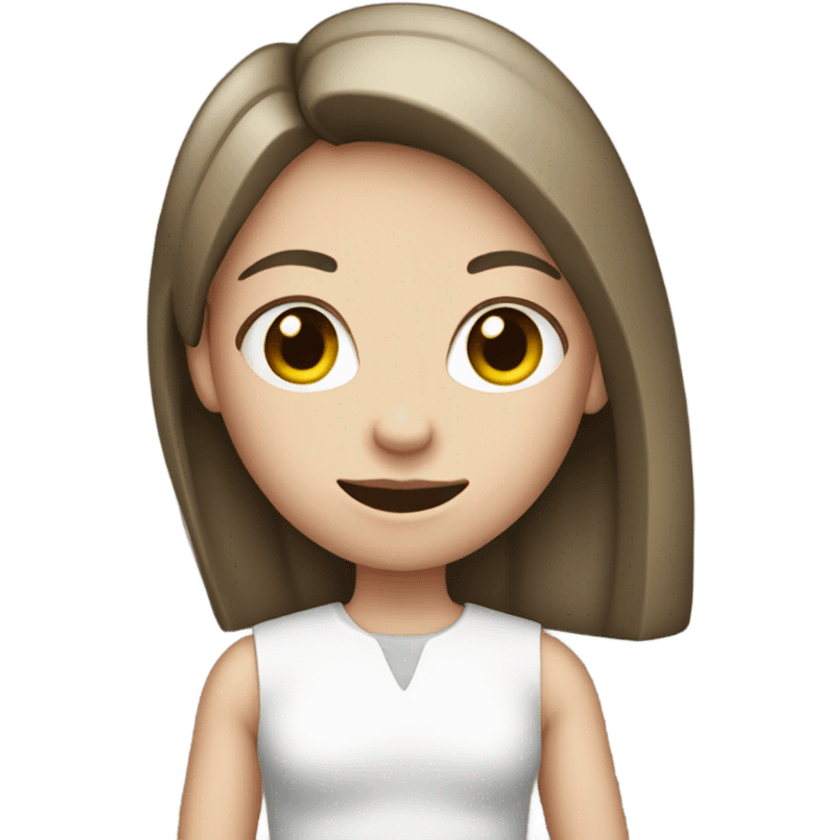  girl, white skin, holding a steak emoji