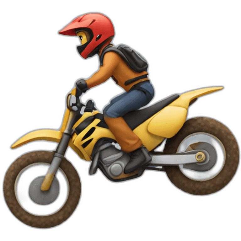 Person riding a dirt bike side profile emoji