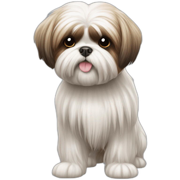 Dog Shih Tzu with long wool full-height  emoji