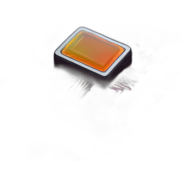 A computer chip with colourful circuitry  emoji