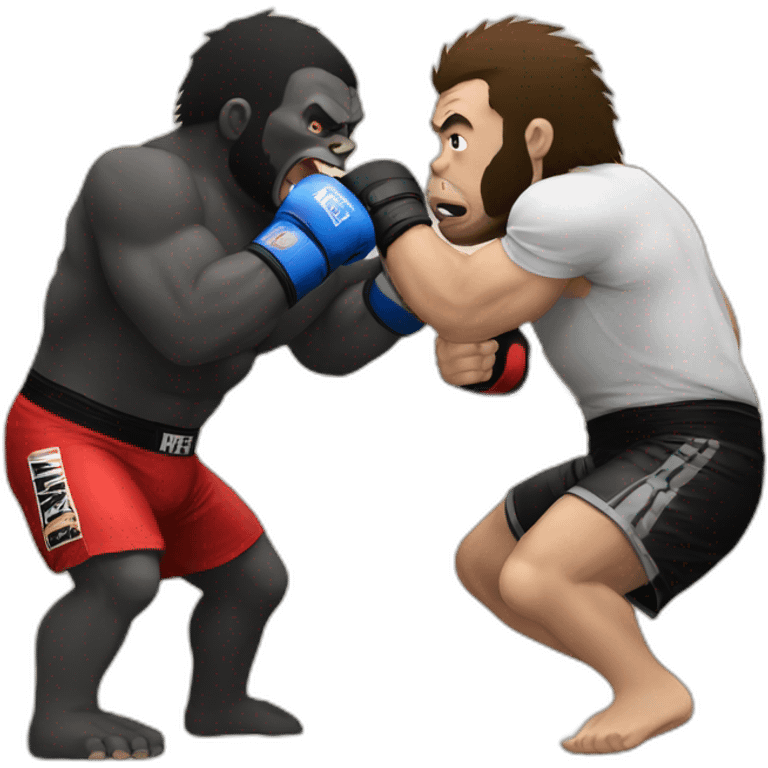 MMA fight against gorilla emoji