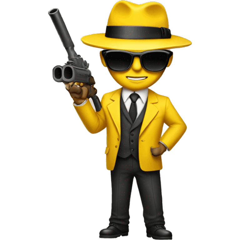 yellow suit mafia with bazooka and sunglasses emoji