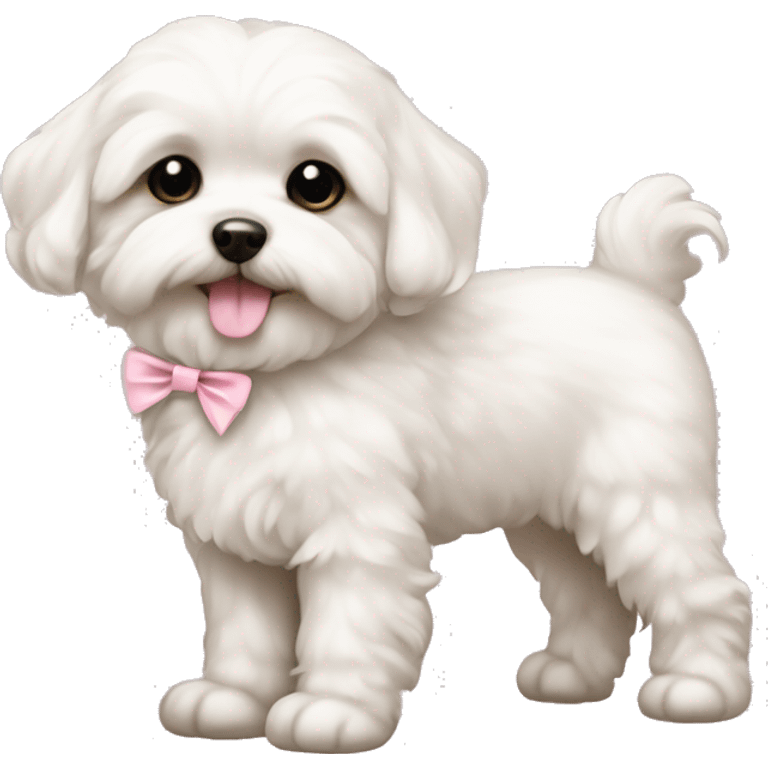 schichon puppy with pale pink bow emoji