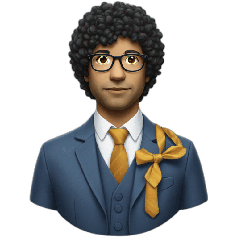 Richard Ayoade buying a necktie emoji